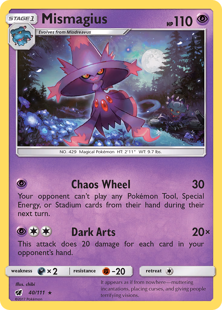Mismagius Pokemon card (40/111, Crimson Invasion)