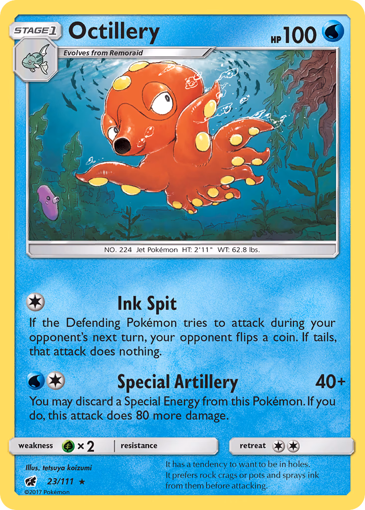 Octillery Pokemon card (23/111, Crimson Invasion)