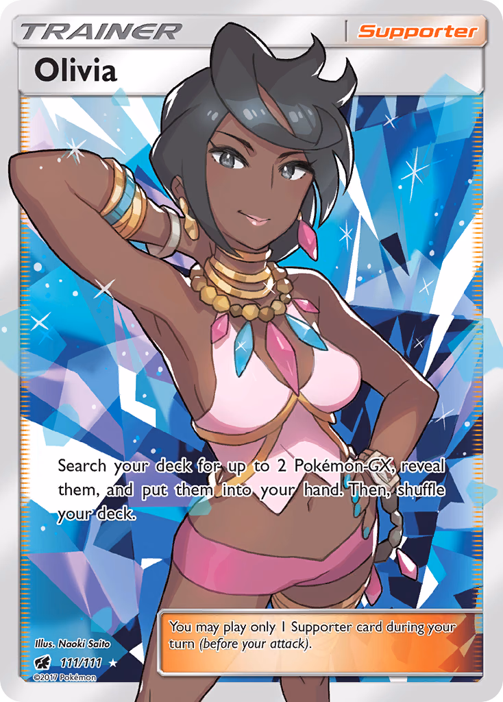 Olivia Pokemon card (111/111, Crimson Invasion)