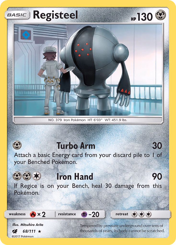 Registeel Pokemon card (68/111, Crimson Invasion)