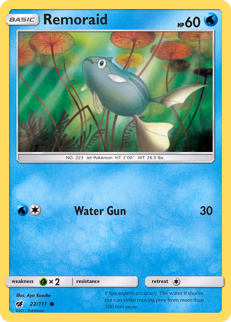 Remoraid Pokemon card (22/111, Crimson Invasion)