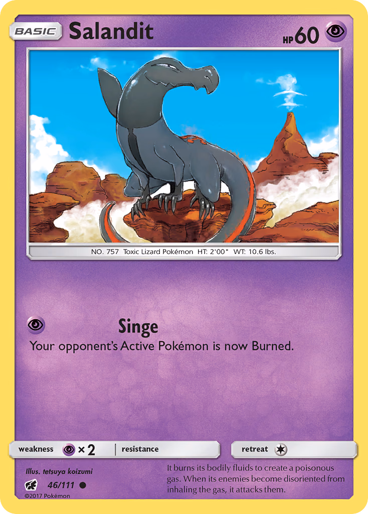 Salandit Pokemon card (46/111, Crimson Invasion)