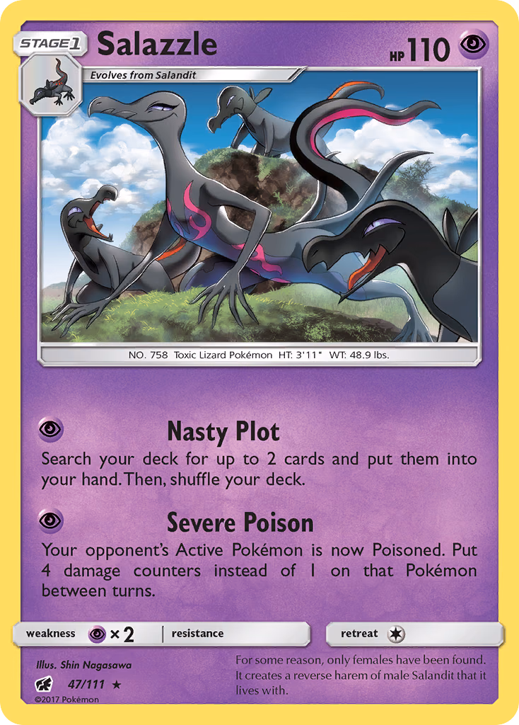 Salazzle Pokemon card (47/111, Crimson Invasion)