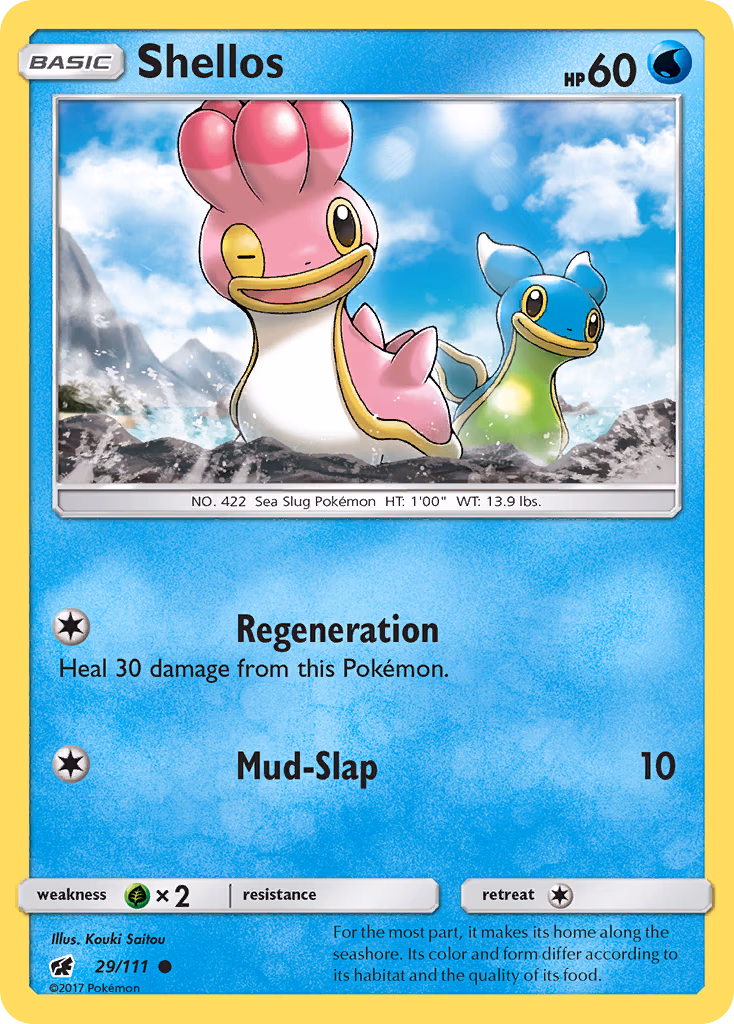 Shellos Pokemon card (29/111, Crimson Invasion)