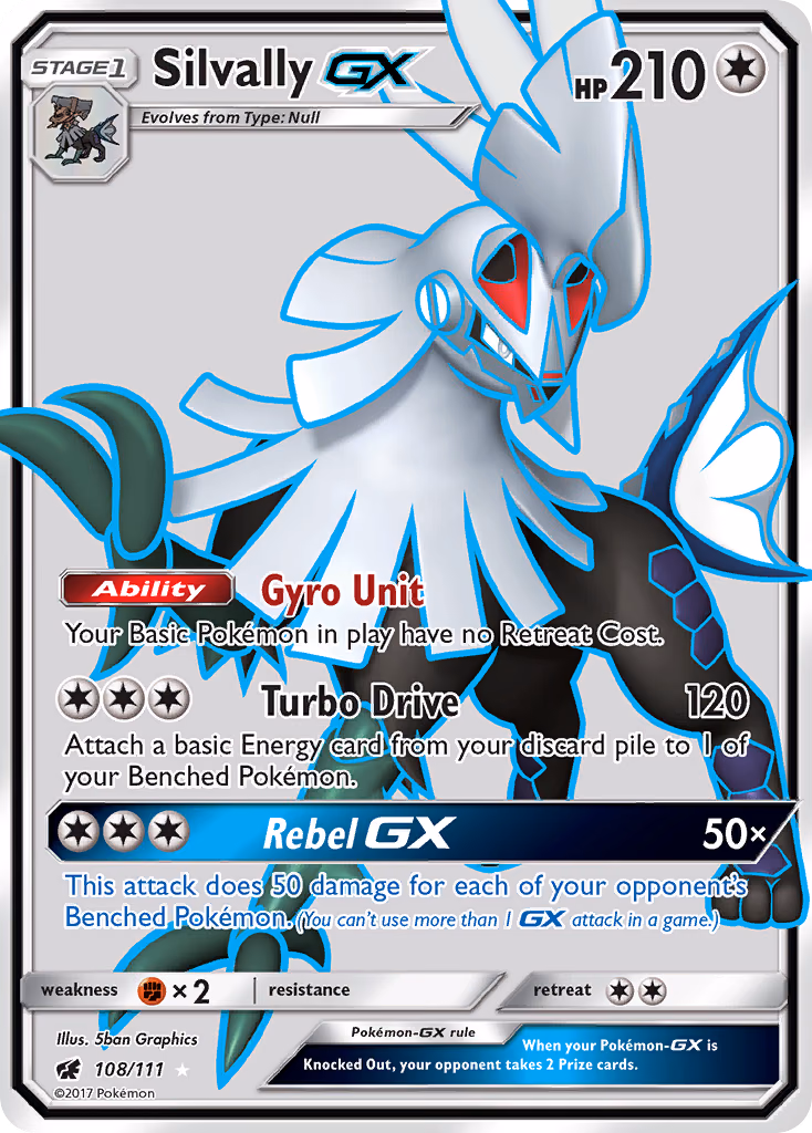 Silvally-GX Pokemon card (108/111, Crimson Invasion)