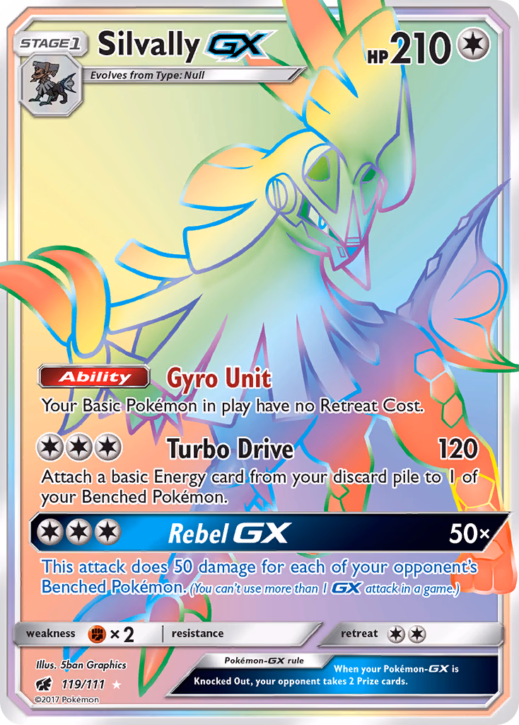 Silvally-GX Pokemon card (119/111, Crimson Invasion)