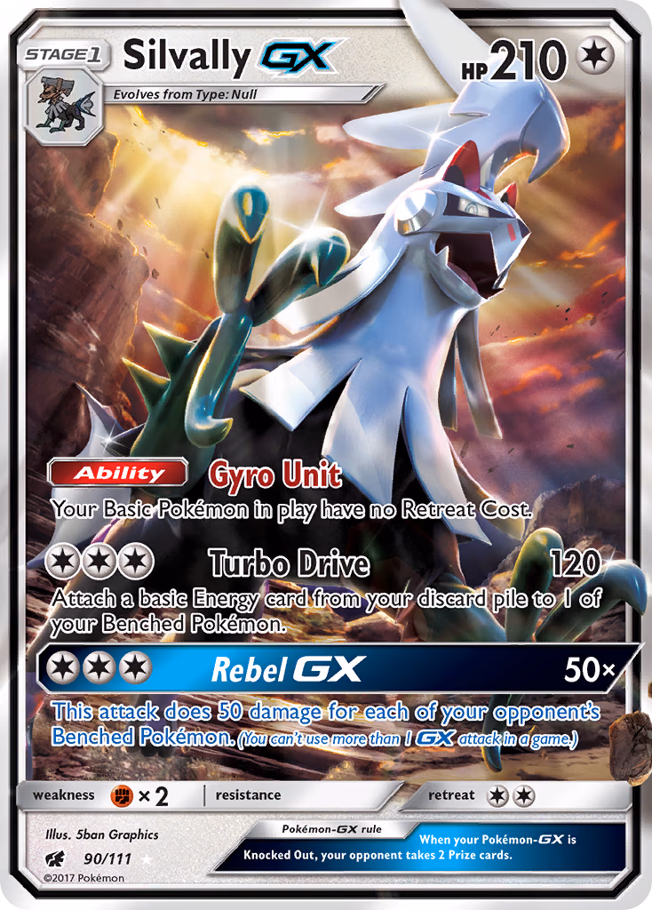 Silvally-GX Pokemon card (90/111, Crimson Invasion)