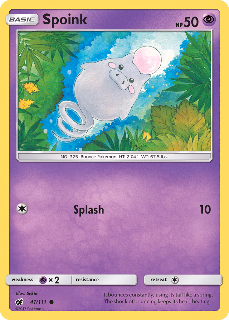 Spoink Pokemon card (41/111, Crimson Invasion)
