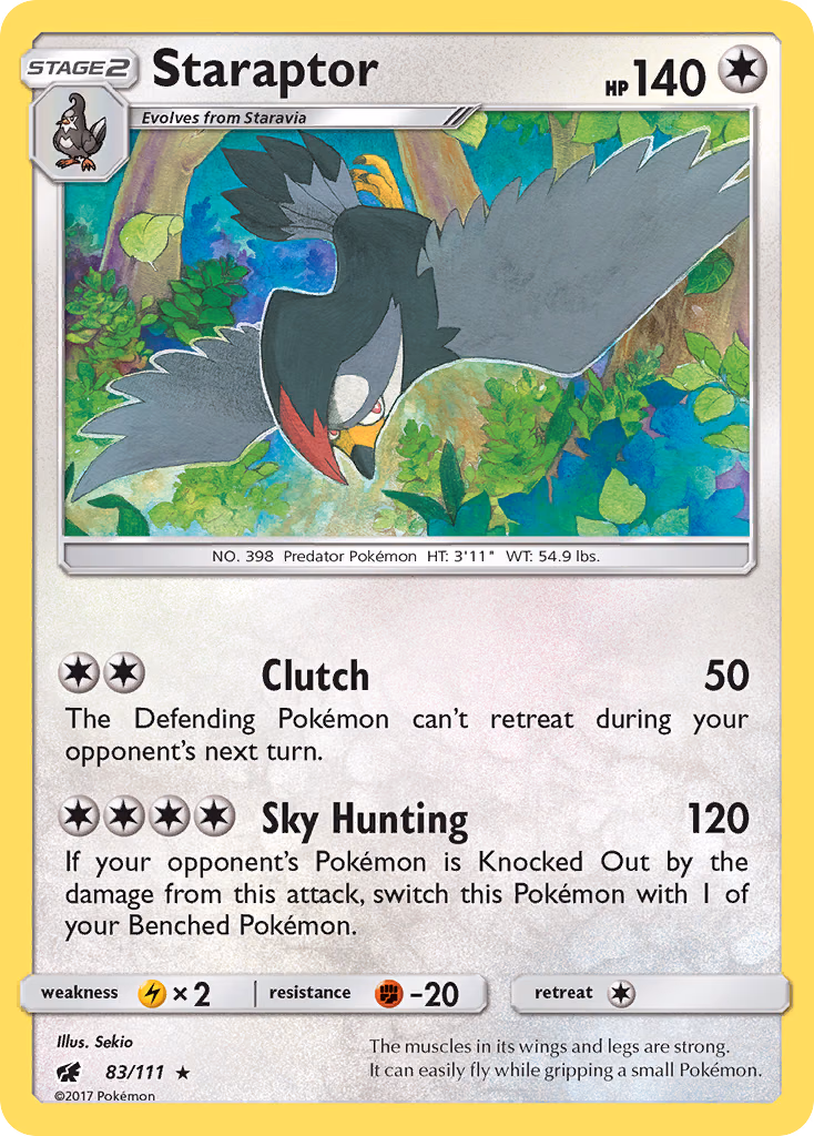 Staraptor Pokemon card (83/111, Crimson Invasion)