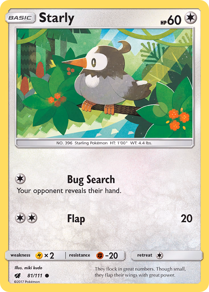Starly Pokemon card (81/111, Crimson Invasion)