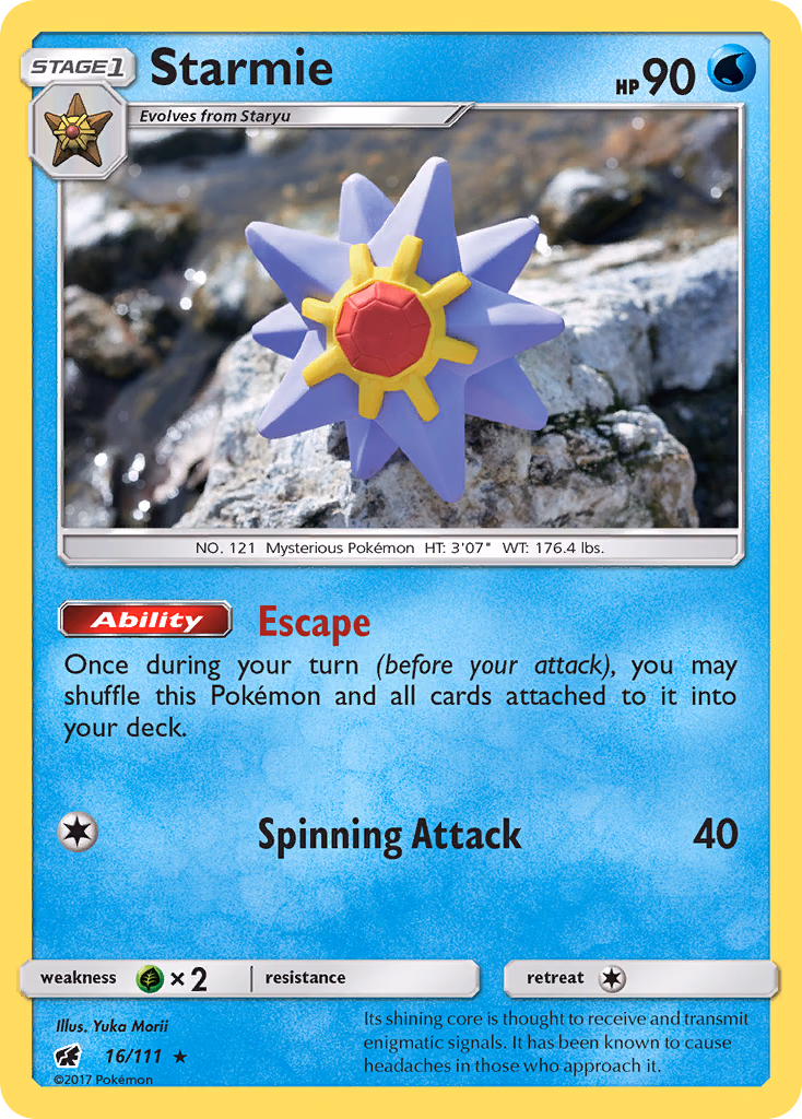 Starmie Pokemon card (16/111, Crimson Invasion)