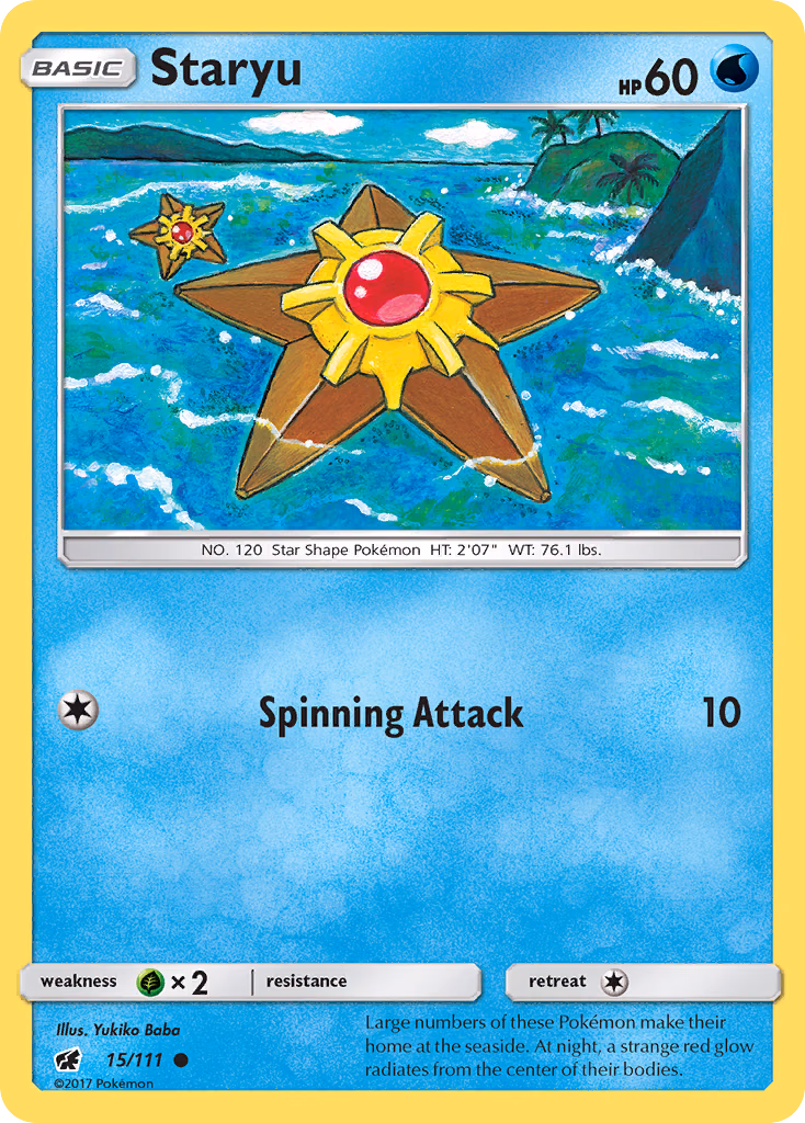 Staryu Pokemon card (15/111, Crimson Invasion)