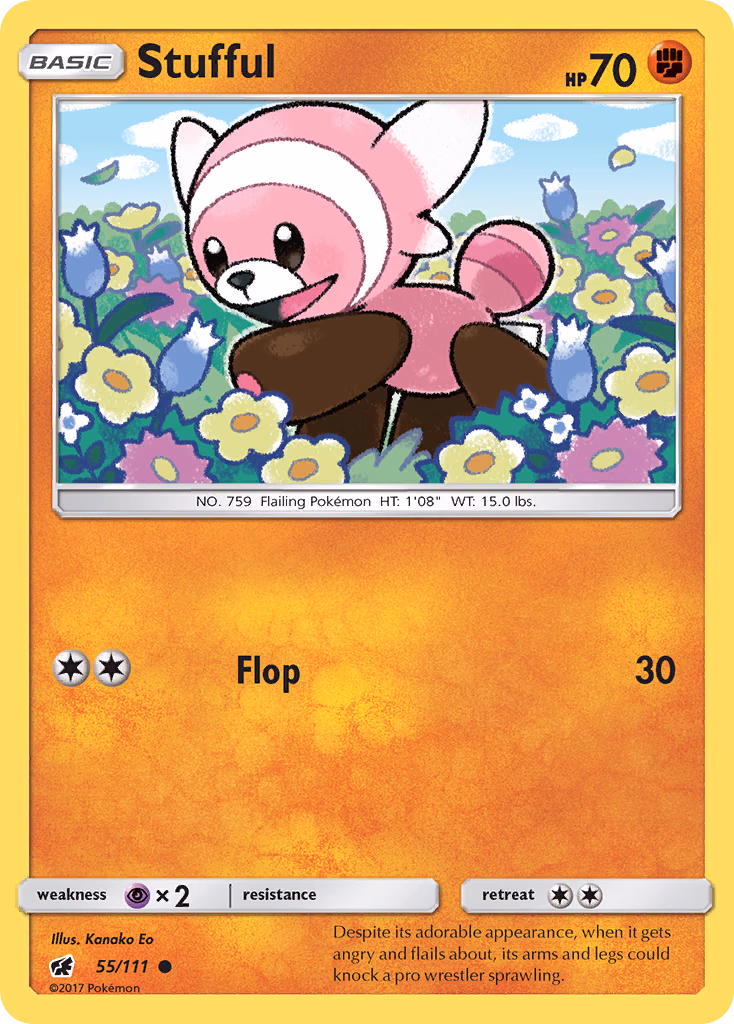 Stufful Pokemon card (55/111, Crimson Invasion)