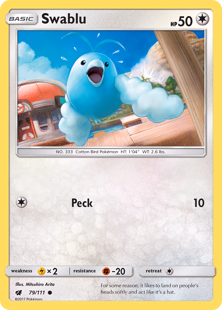 Swablu Pokemon card (79/111, Crimson Invasion)