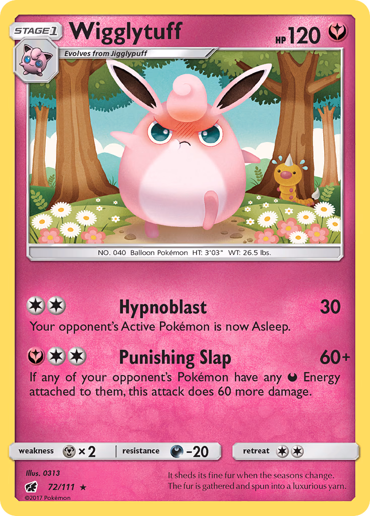 Wigglytuff Pokemon card (72/111, Crimson Invasion)