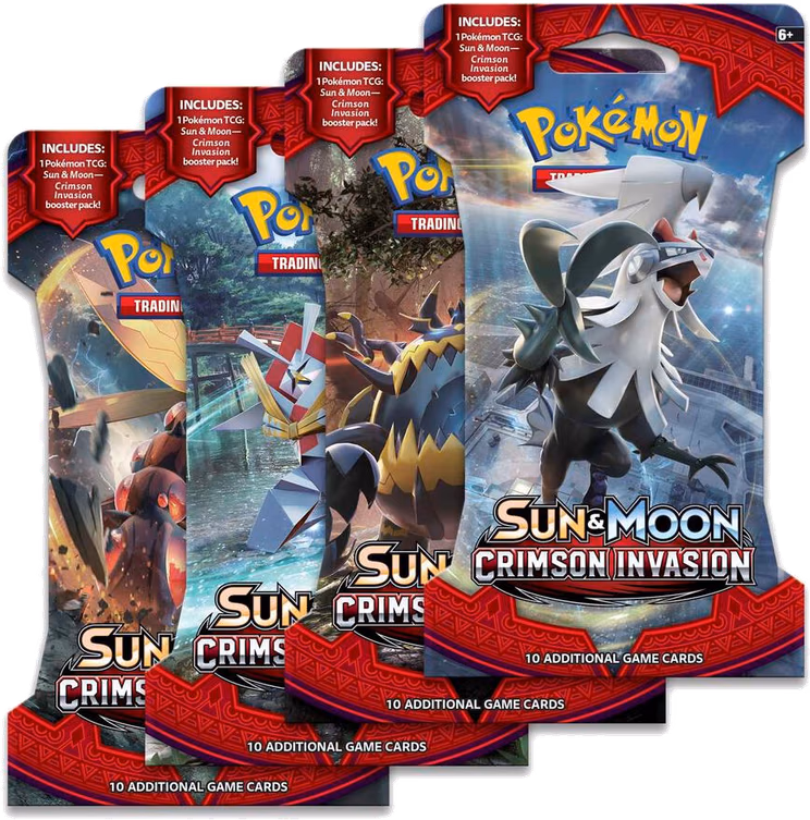 Pokemon Crimson Invasion Sleeved Booster Pack Art Bundle [Set of 4]