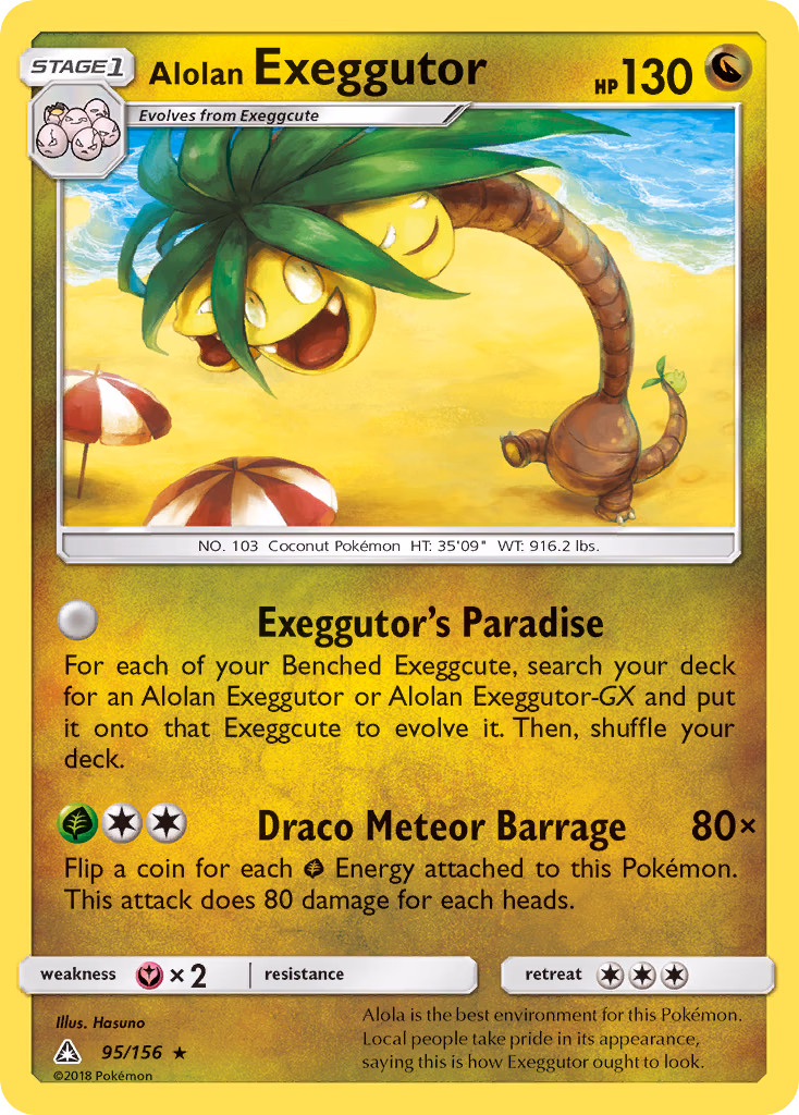Alolan Exeggutor Pokemon card (95/156, Ultra Prism)