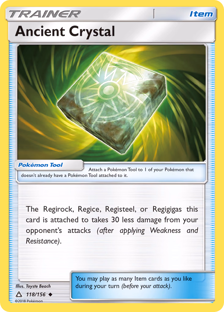 Ancient Crystal Pokemon card (118/156, Ultra Prism)