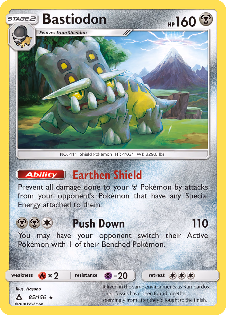 Bastiodon Pokemon card (85/156, Ultra Prism)