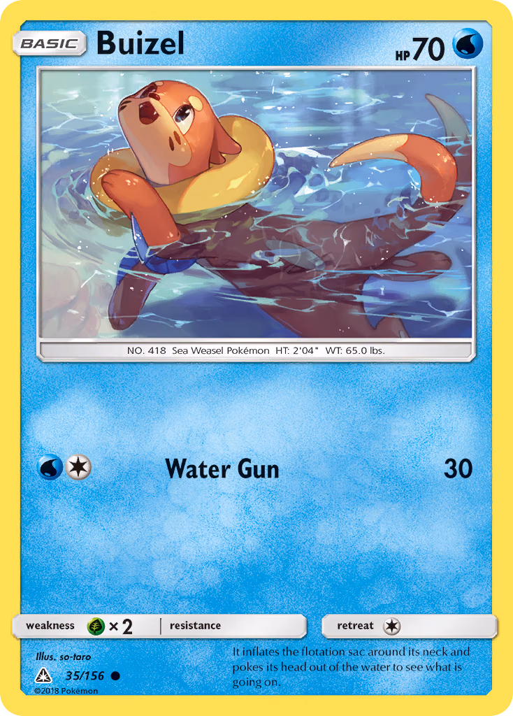 Buizel Pokemon card (35/156, Ultra Prism)