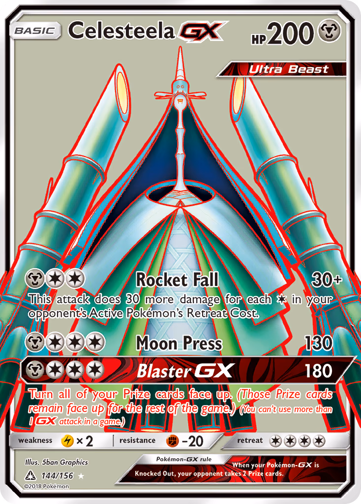 Celesteela-GX Pokemon card (144/156, Ultra Prism)