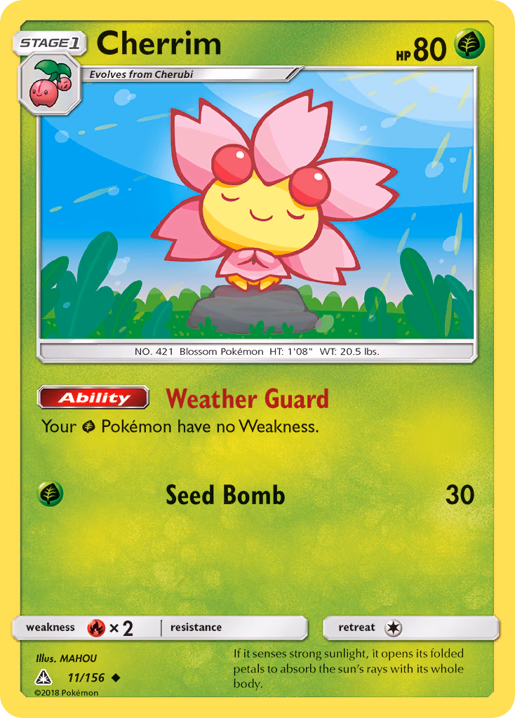 Cherrim Pokemon card (11/156, Ultra Prism)