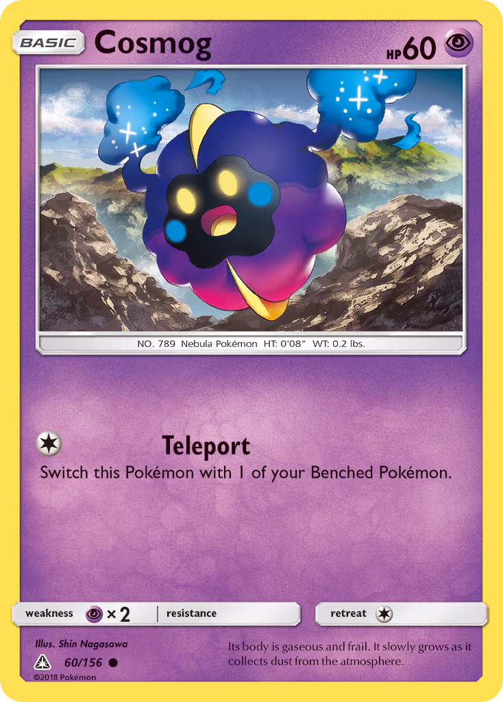 Cosmog Pokemon card (60/156, Ultra Prism)