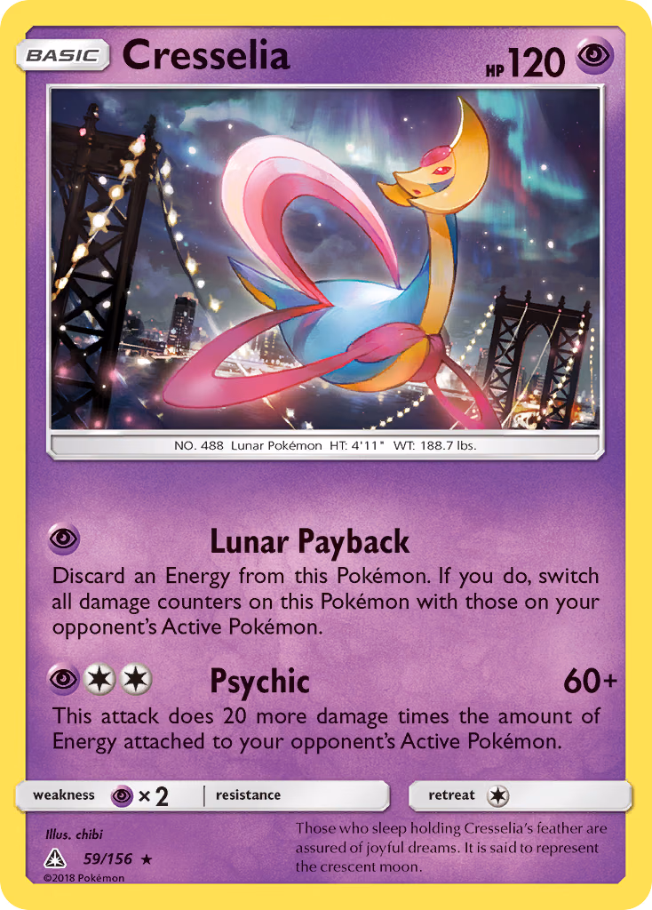 Cresselia Pokemon card (59/156, Ultra Prism)