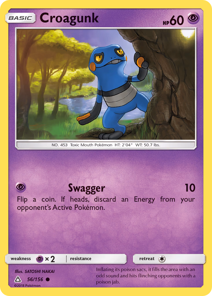 Croagunk Pokemon card (56/156, Ultra Prism)