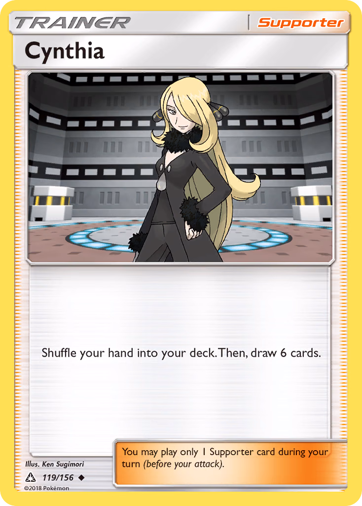 Cynthia Pokemon card (119/156, Ultra Prism)