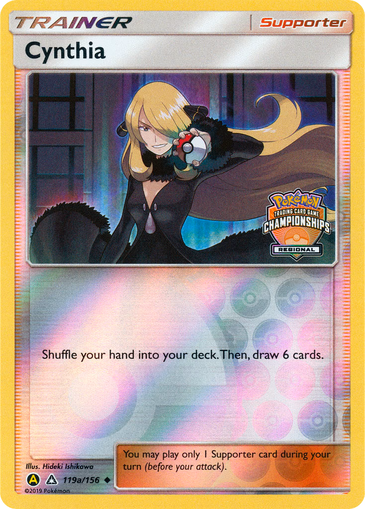 Cynthia Pokemon card (119a/156, Ultra Prism)