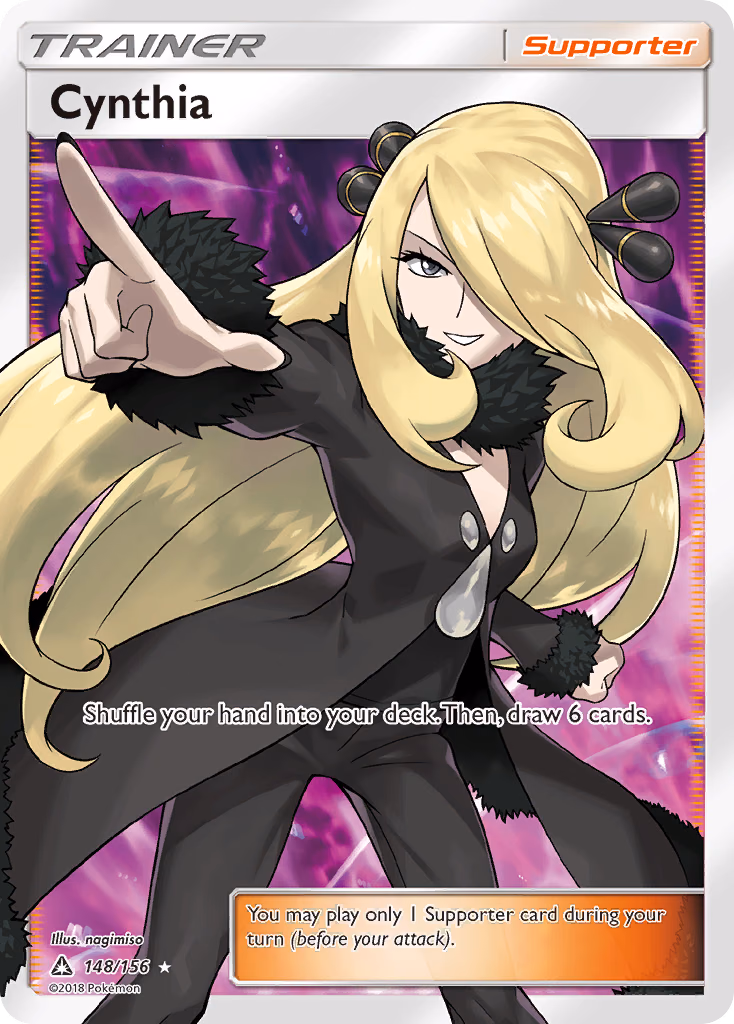 Cynthia Pokemon card (148/156, Ultra Prism)