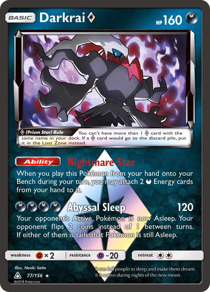 Darkrai ◇ Pokemon card (77/156, Ultra Prism)