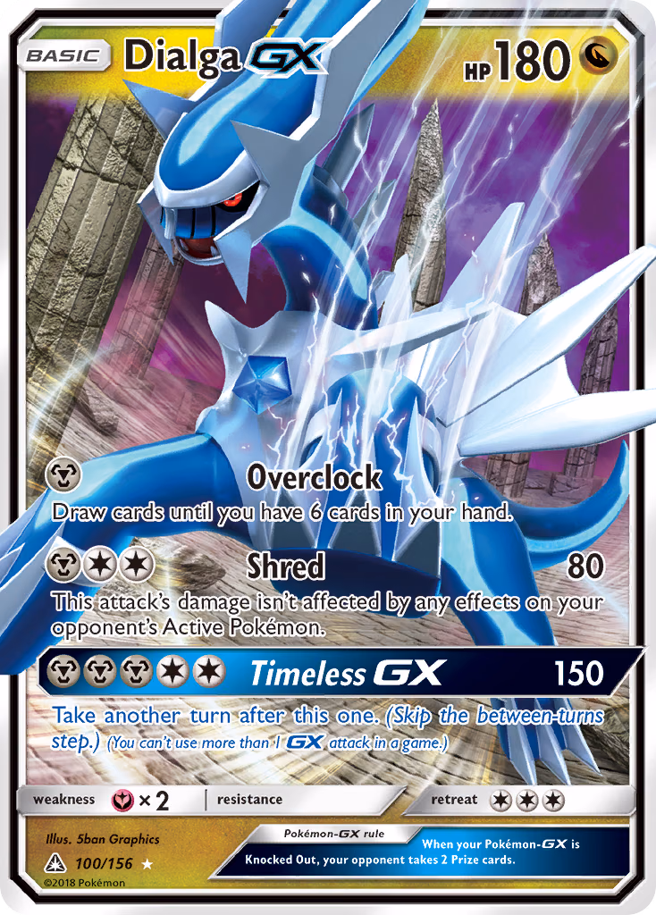 Dialga-GX Pokemon card (100/156, Ultra Prism)