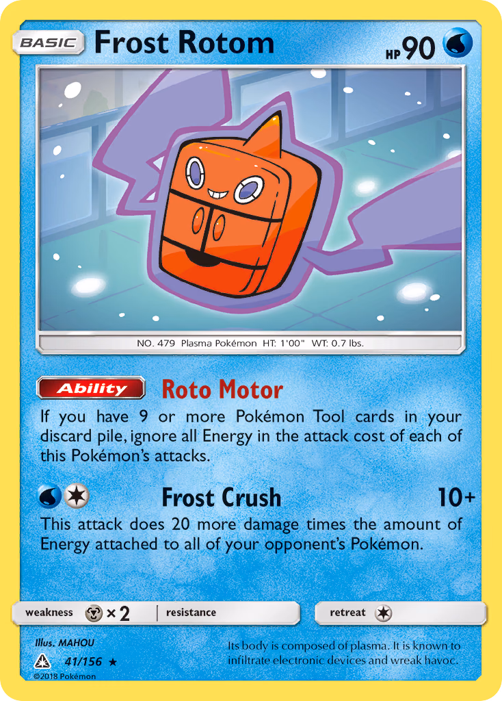 Frost Rotom Pokemon card (41/156, Ultra Prism)