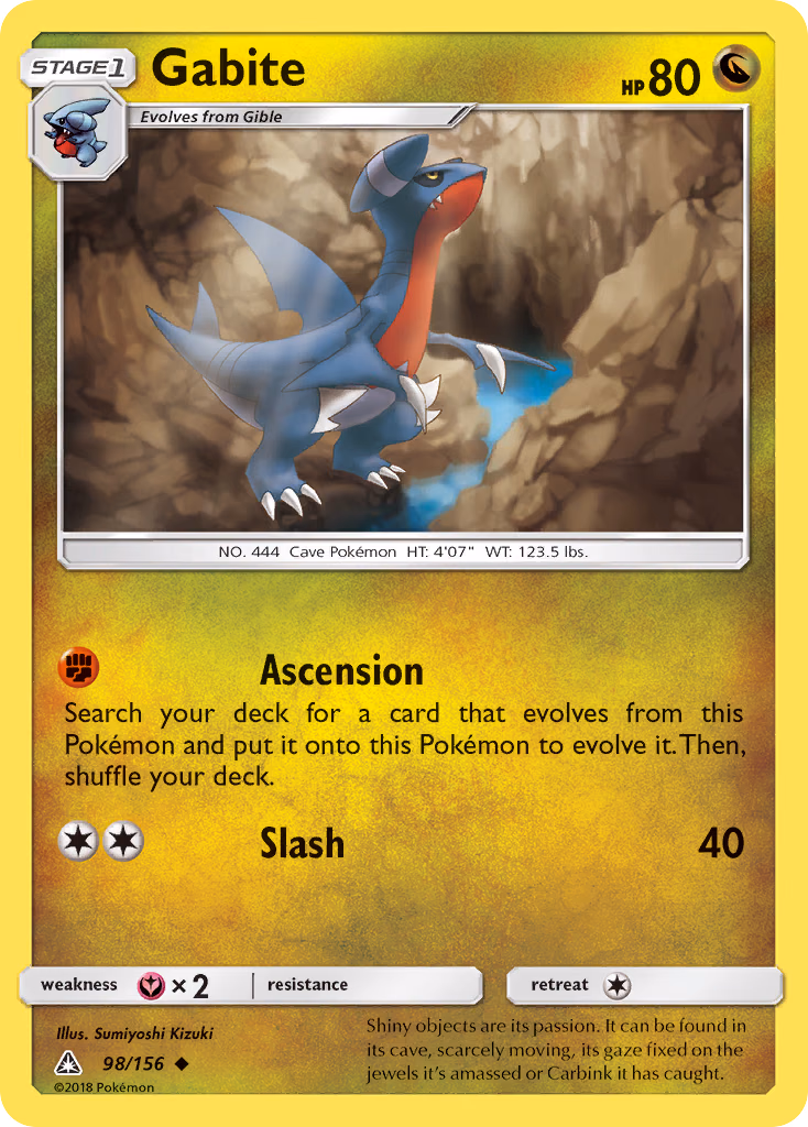Gabite Pokemon card (98/156, Ultra Prism)