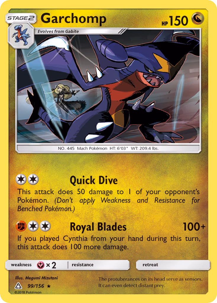 Garchomp Pokemon card (99/156, Ultra Prism)