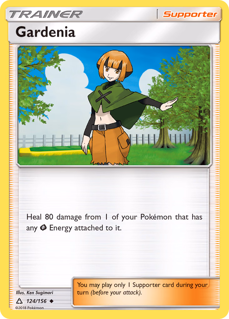 Gardenia Pokemon card (124/156, Ultra Prism)