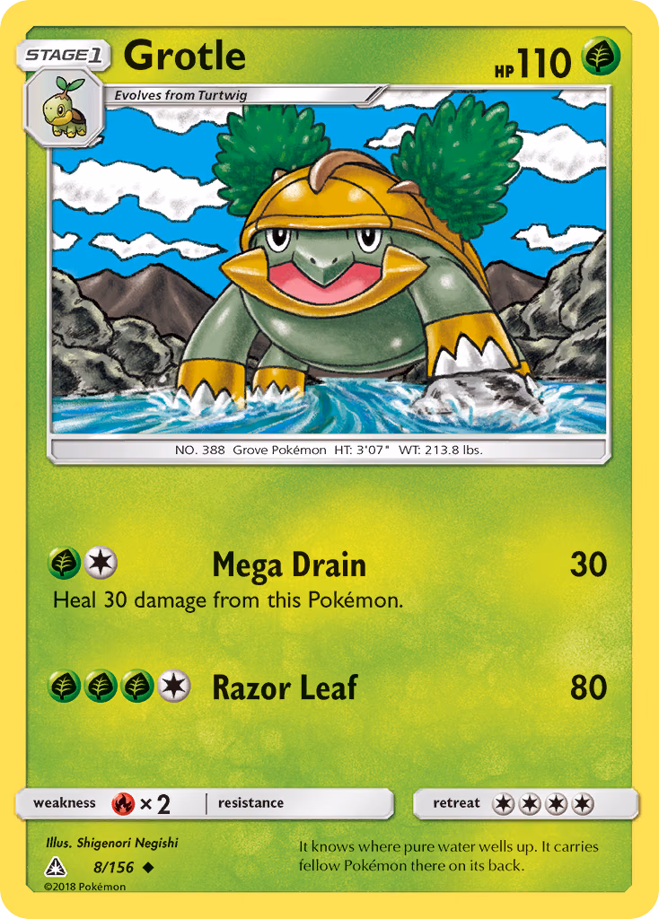 Grotle Pokemon card (8/156, Ultra Prism)