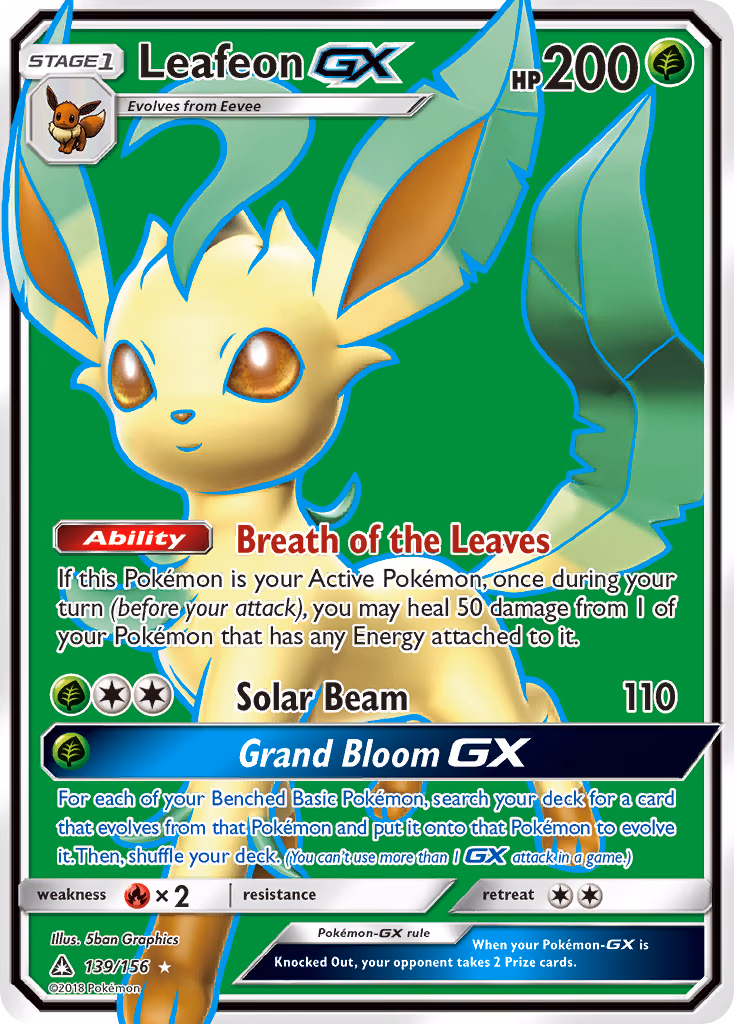 Leafeon-GX Pokemon card (139/156, Ultra Prism)