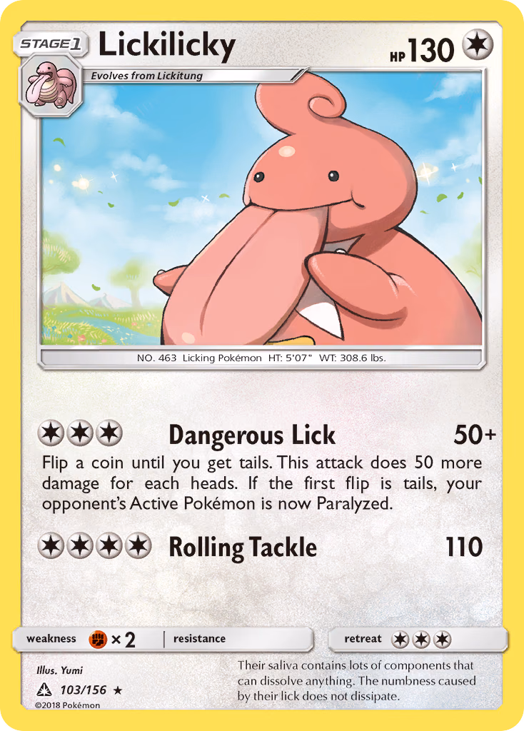 Lickilicky Pokemon card (103/156, Ultra Prism)