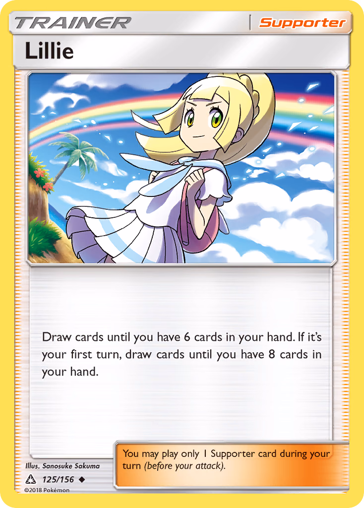 Lillie Pokemon card (125/156, Ultra Prism)