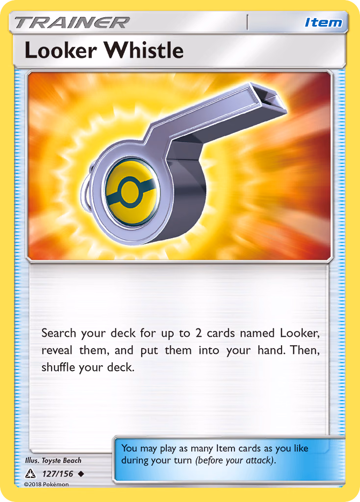 Looker Whistle Pokemon card (127/156, Ultra Prism)