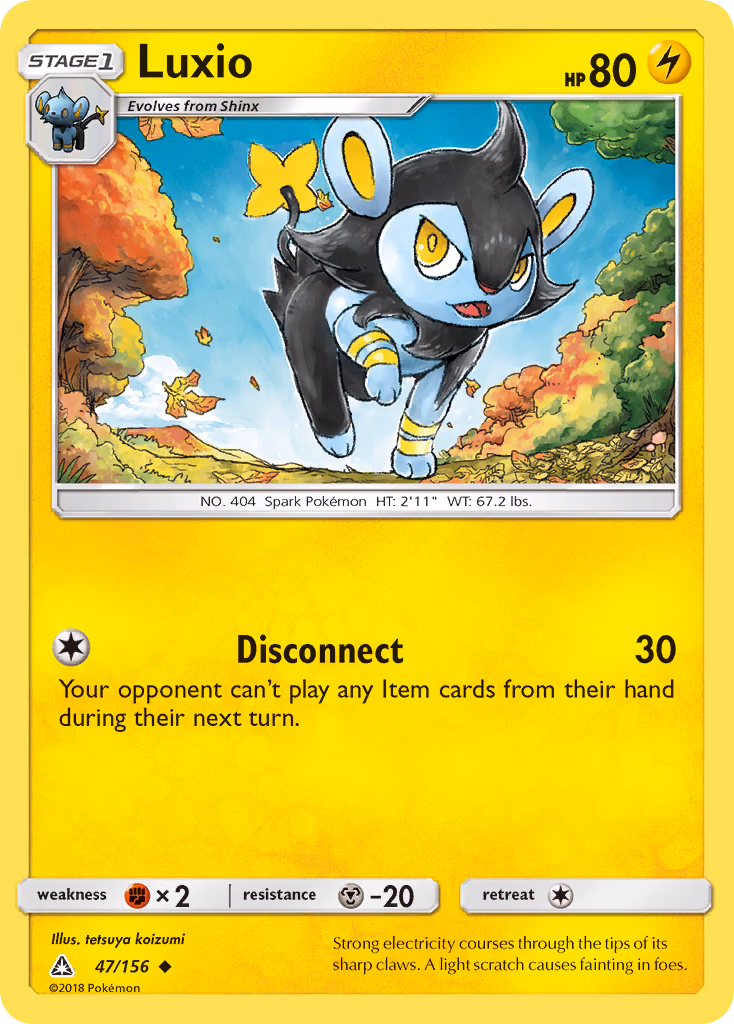 Luxio Pokemon card (47/156, Ultra Prism)