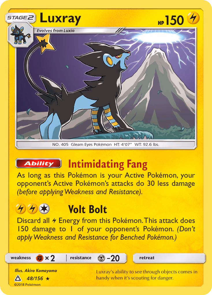 Luxray Pokemon card (48/156, Ultra Prism)