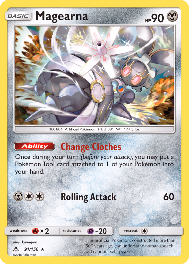 Magearna Pokemon card (91/156, Ultra Prism)