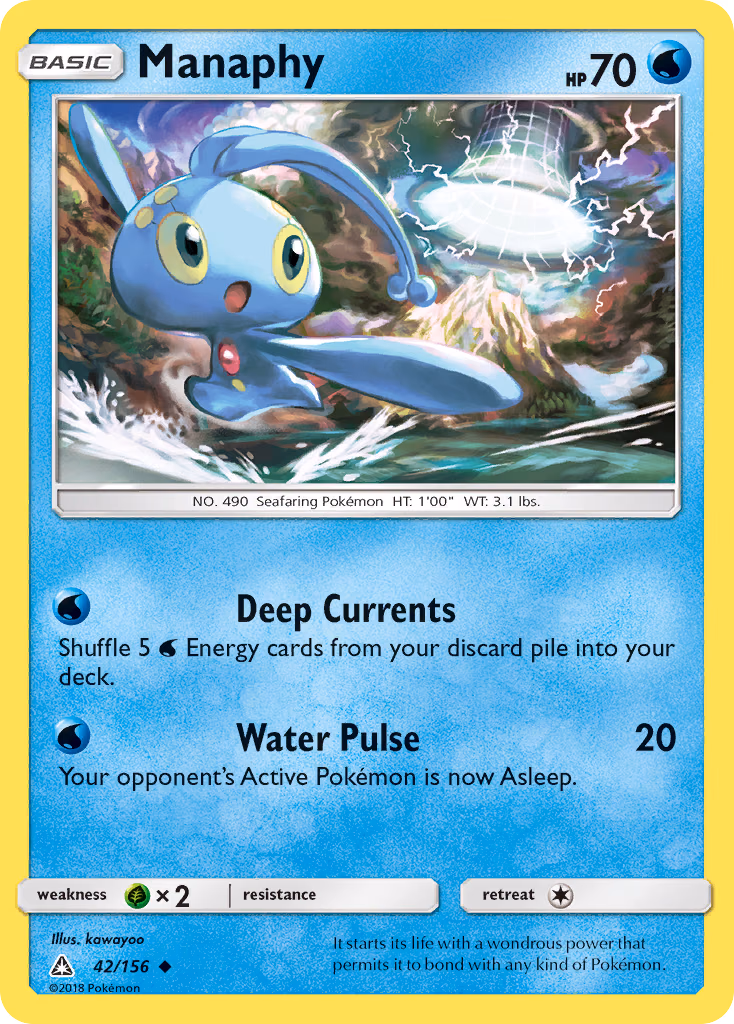 Manaphy Pokemon card (42/156, Ultra Prism)