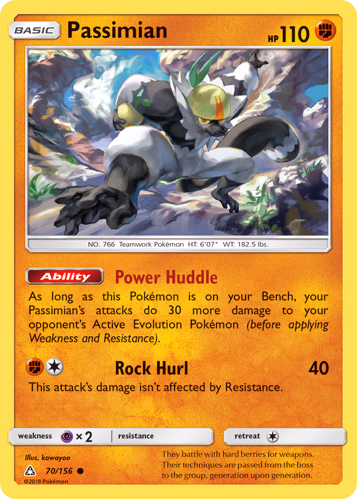 Passimian Pokemon card (70/156, Ultra Prism)