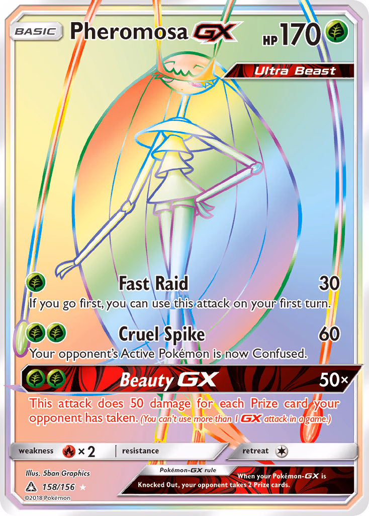 Pheromosa-GX Pokemon card (158/156, Ultra Prism)