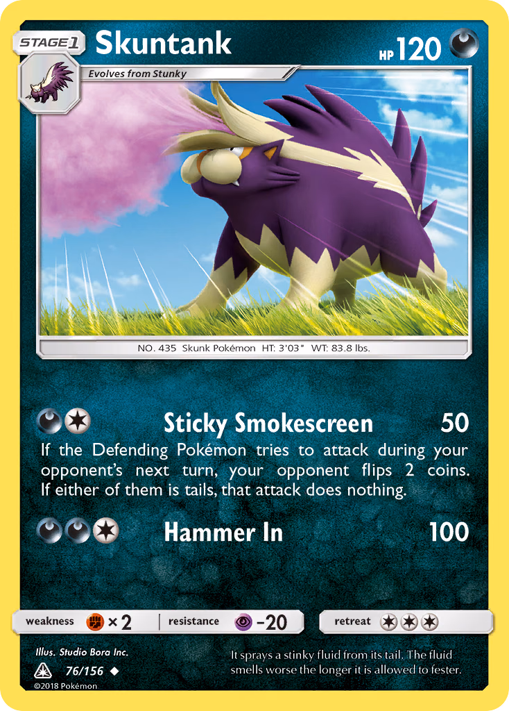Skuntank Pokemon card (76/156, Ultra Prism)